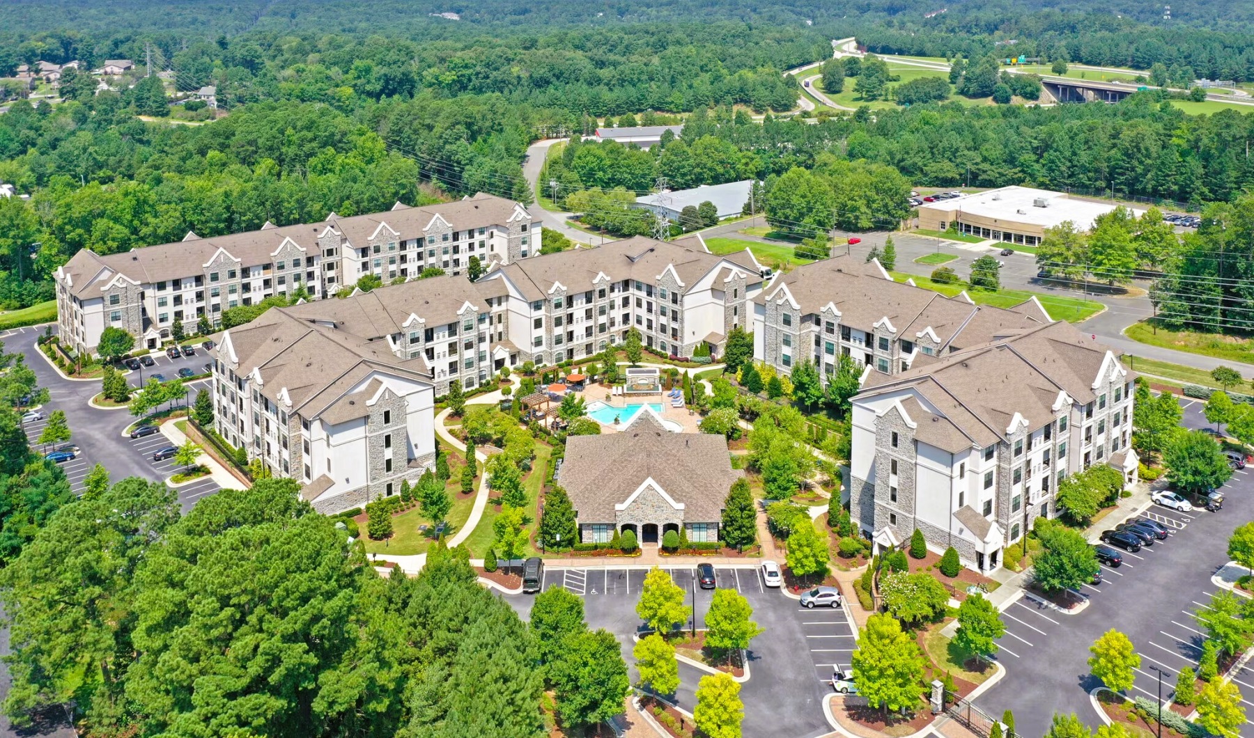 Aerial view of the property